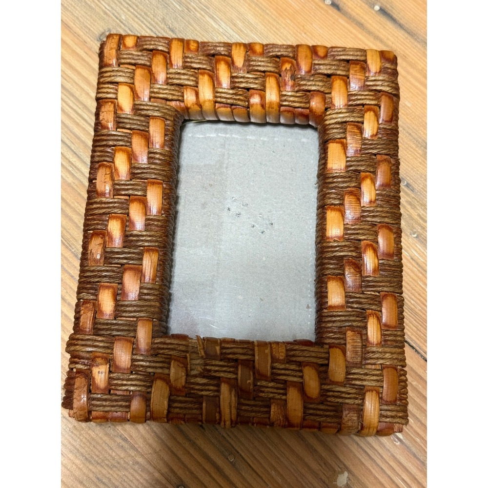 Woven Rattan Photo Frame Tabletop Natural‎ Fiber Decor